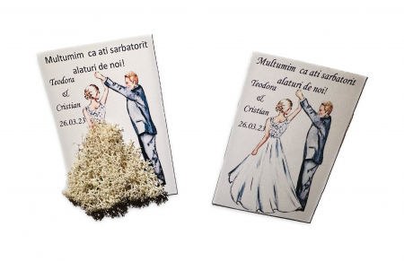 Toate produsele - Marturii / Invitatii nunta pe magnet cu licheni