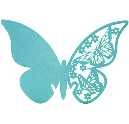 Fluturi decorativi pentru pahare – place card elegant pentru nunta, botez, evenimente speciale [3]