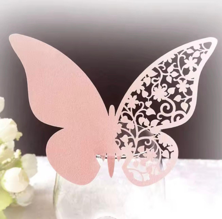 Fluturi decorativi pentru pahare – place card elegant pentru nunta, botez, evenimente speciale [1]