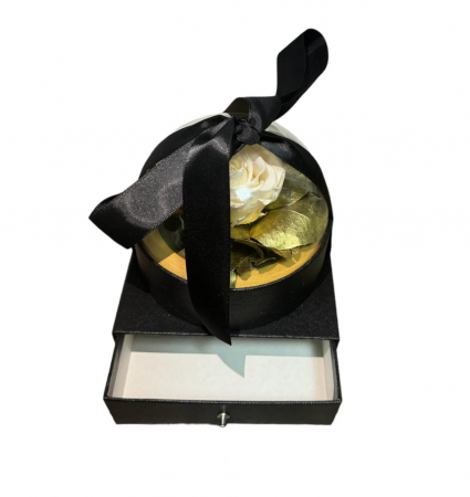 Trandafir criogenat in cutie eleganta + sertar pentru bijuterie/cadou surpriza. [1]