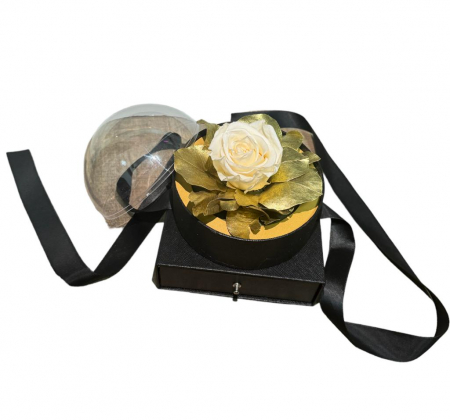 Trandafir criogenat in cutie eleganta + sertar pentru bijuterie/cadou surpriza. [2]