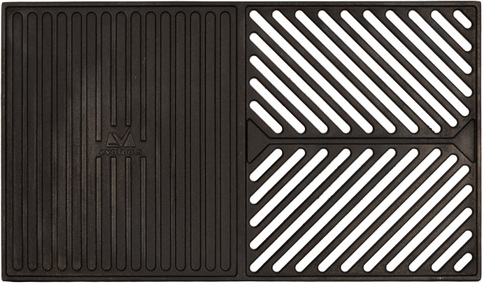 Plită tip grill din fontă 600×350 mm – suprafață striată pentru carne și legume [1]