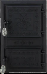 ușă sobă monobloc – motive românești, vedere frontală [4]