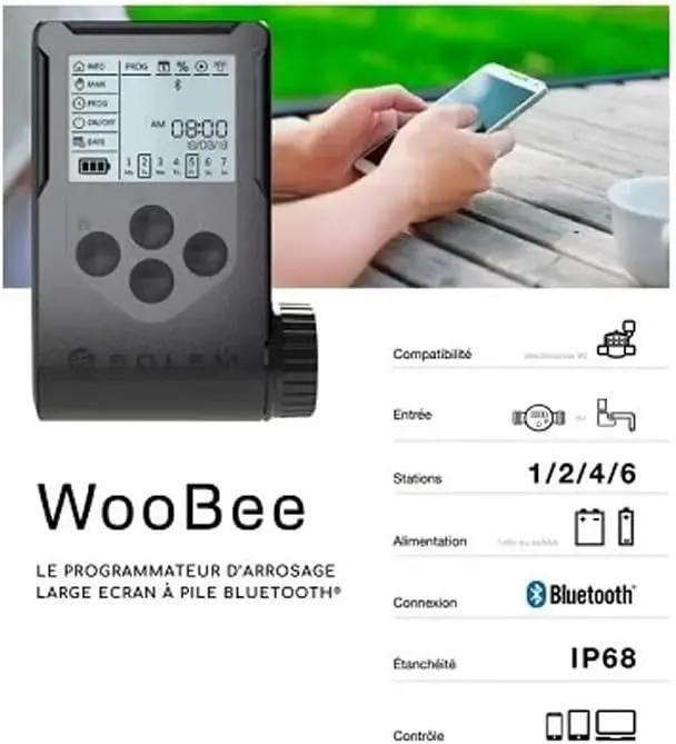 Programator irigații Solem WooBee Bluetooth – Dual LCD + taste tactile [1]