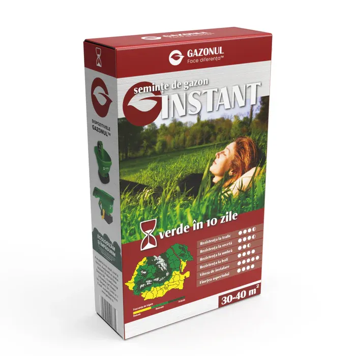 Semințe gazon - seminte gazon instant 750g cutie solaris garden