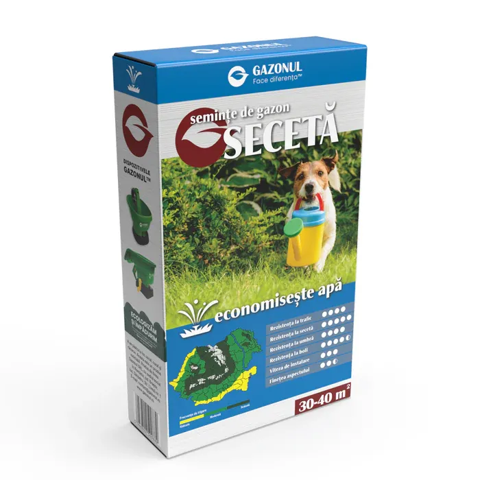 Semințe gazon - seminte gazon seceta 750g cutie solaris garden