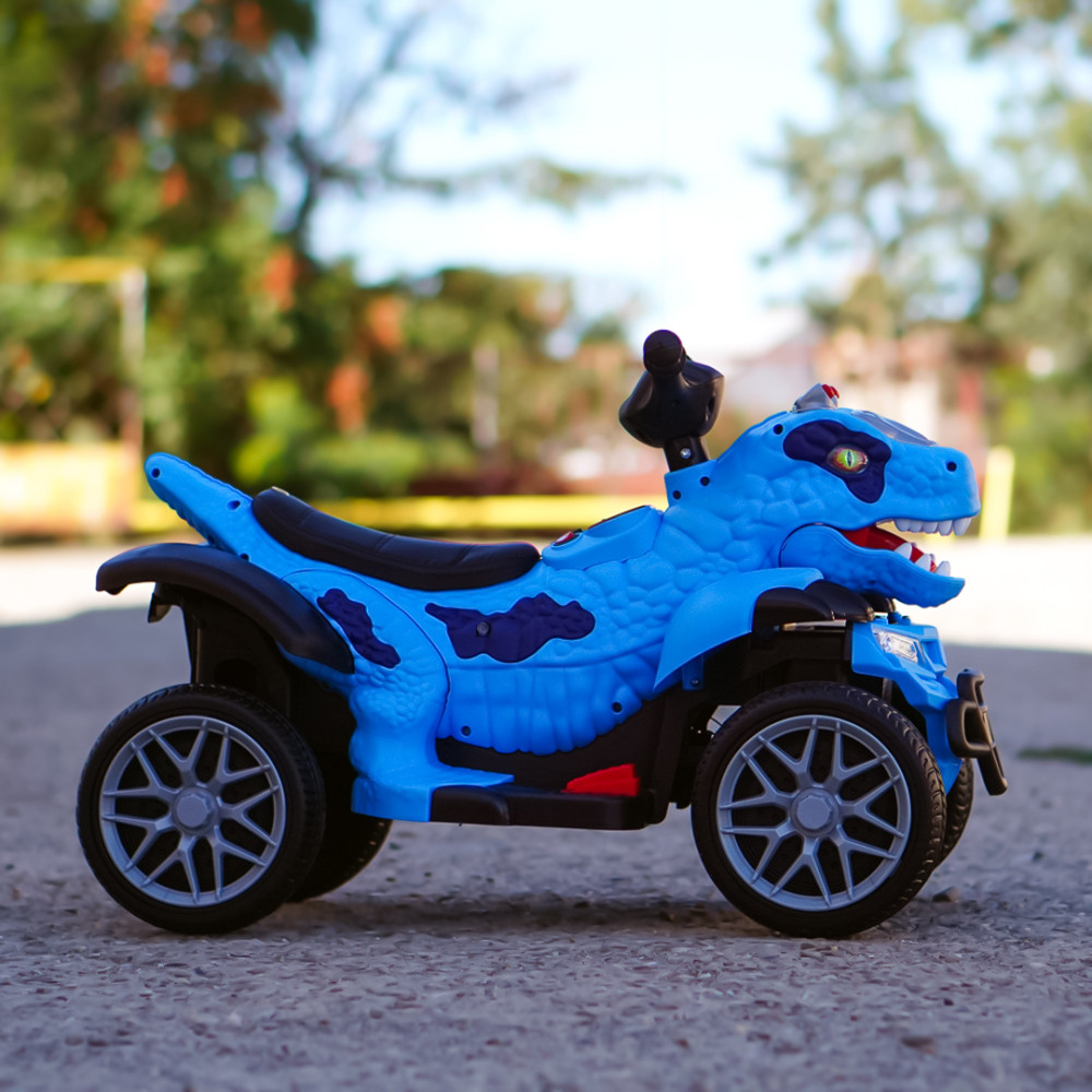 Atv Dinozaur electric pentru copii, T-REX, 35W 6V, premium, albastru [5]