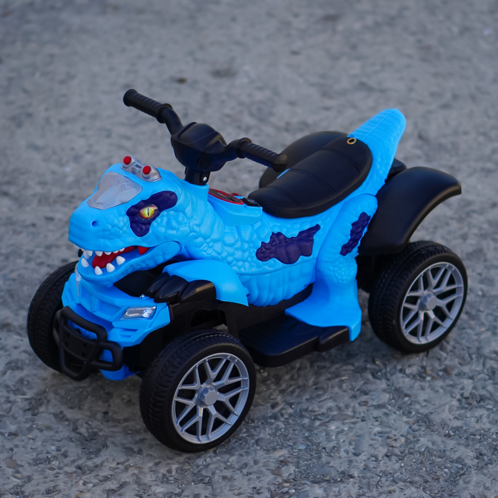 Atv Dinozaur electric pentru copii, T-REX, 35W 6V, premium, albastru [12]
