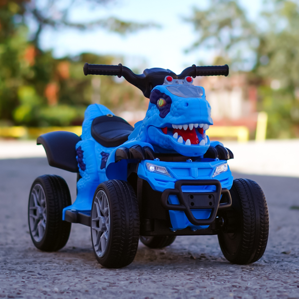 Atv Dinozaur electric pentru copii, T-REX, 35W 6V, premium, albastru [3]