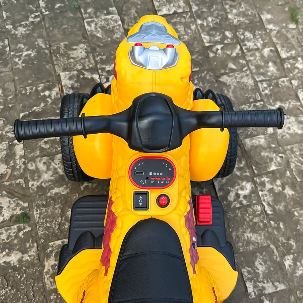 Ride-on Electric ATV T-REX Dinosaur for Kids, 35W 6V, Premium – yellow [11]