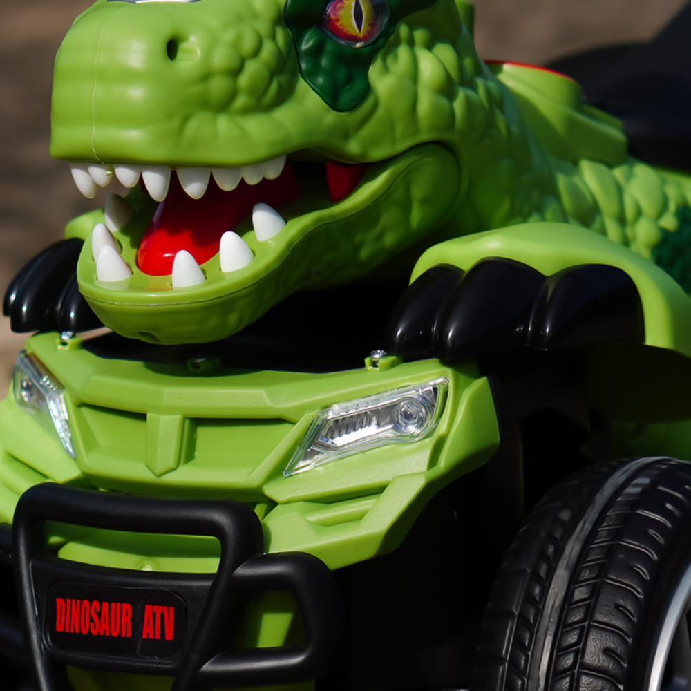 Ride-on Electric ATV T-REX Dinosaur for Kids, 35W 6V, Premium – green [9]