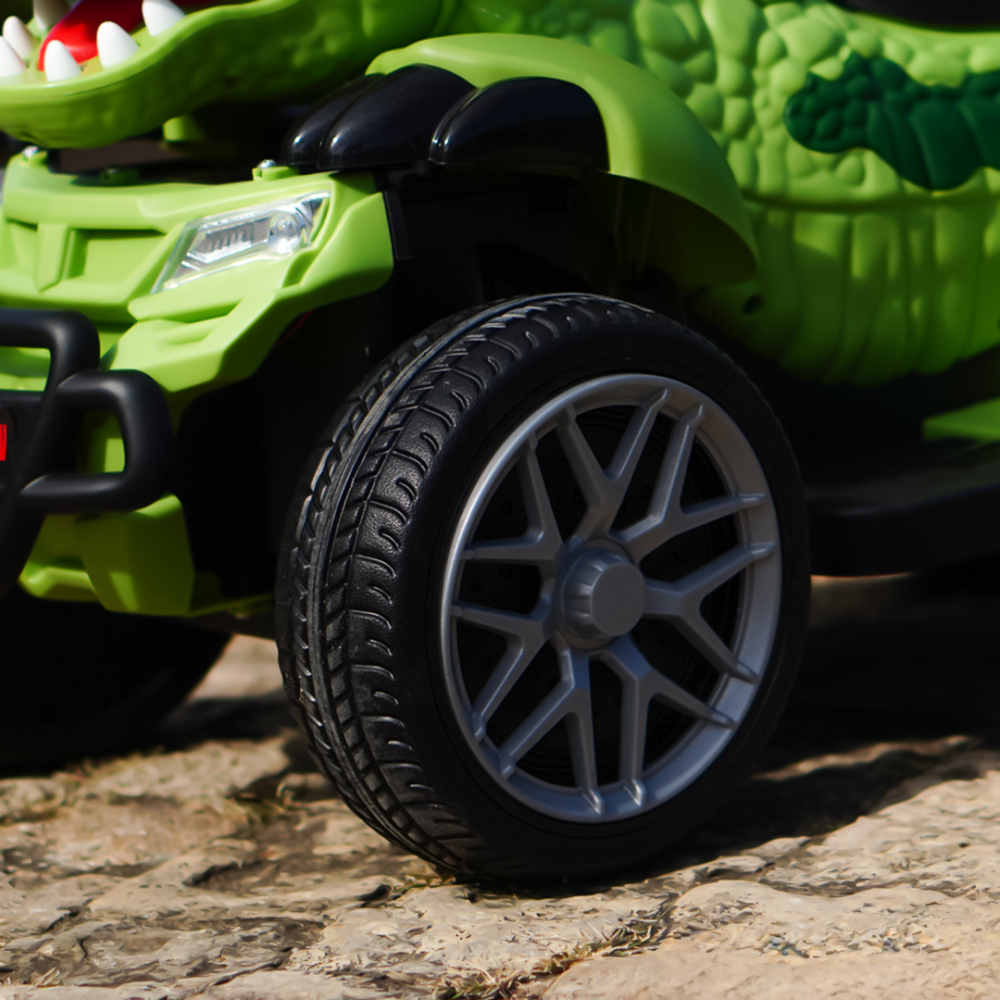 Ride-on Electric ATV T-REX Dinosaur for Kids, 35W 6V, Premium – green [10]