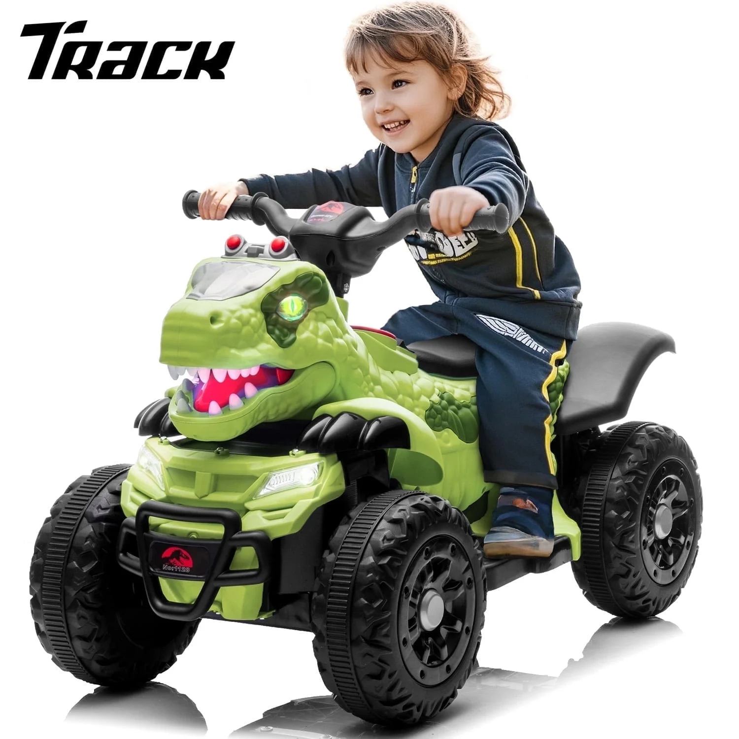 Ride-on Electric ATV T-REX Dinosaur for Kids, 35W 6V, Premium – green [13]