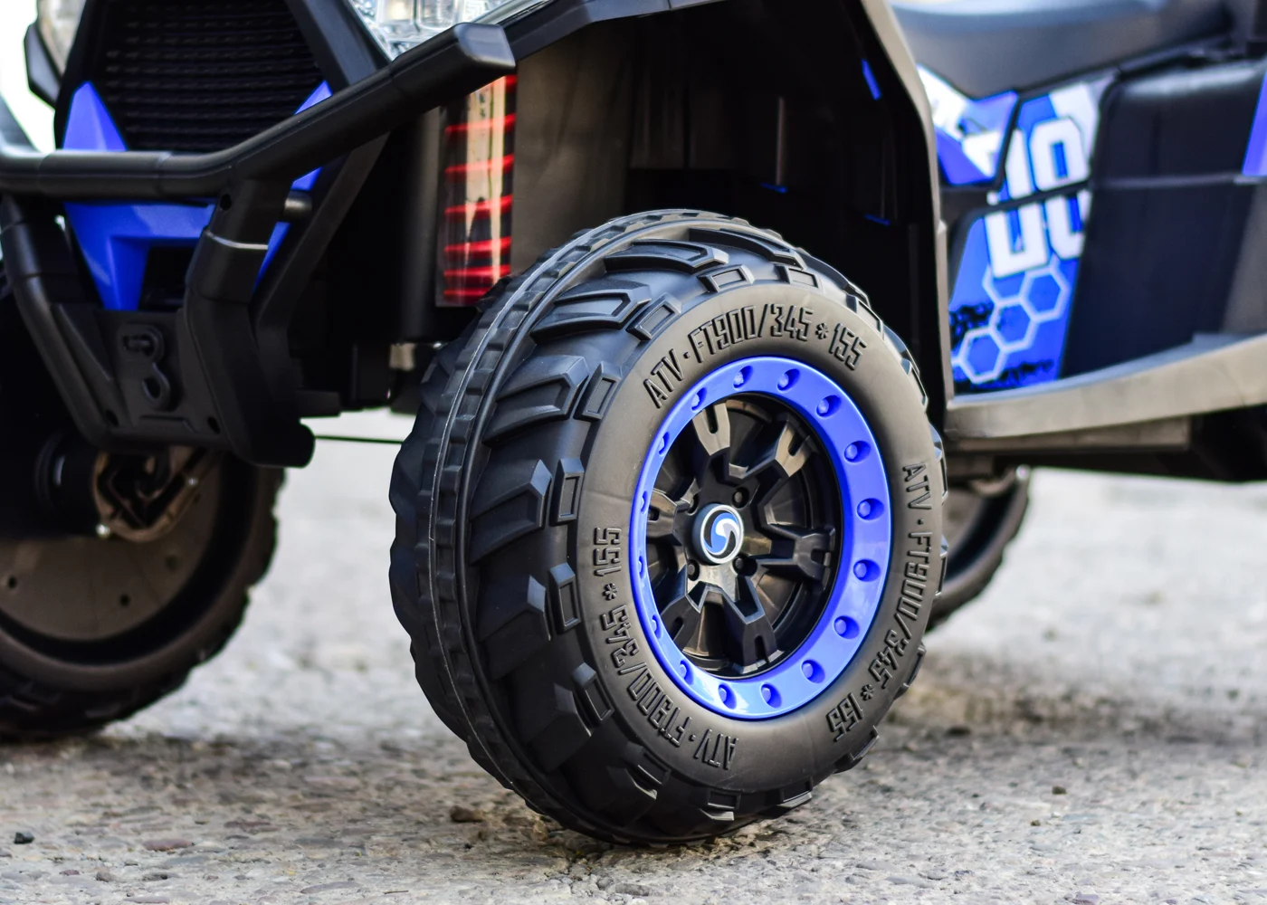 ATV electric 4x4 SuperOffroad 140W 12V, RC, music player, albastru [9]