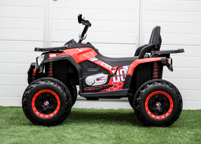 Ride-on electric ATV for kids SuperOffroad, 4x4, 140W 12V, RC, music player, red [5]