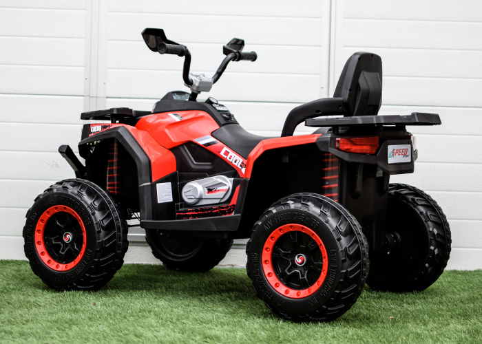 Ride-on electric ATV for kids SuperOffroad, 4x4, 140W 12V, RC, music player, red [6]