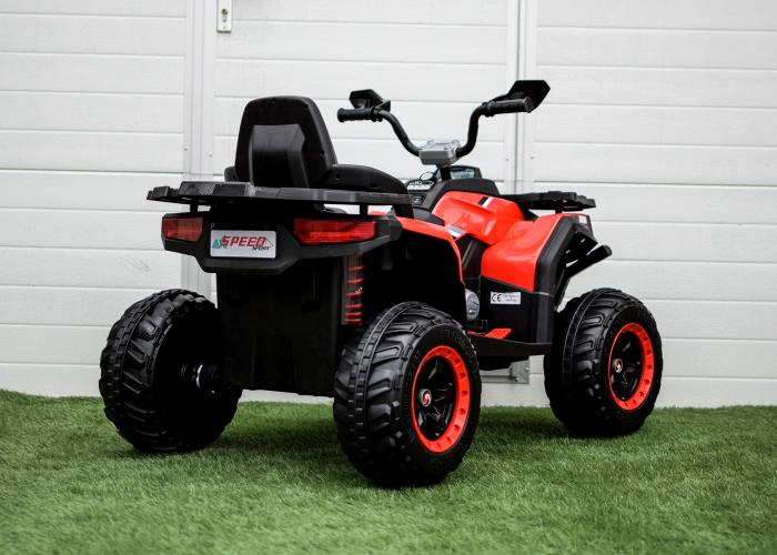Ride-on electric ATV for kids SuperOffroad, 4x4, 140W 12V, RC, music player, red [4]