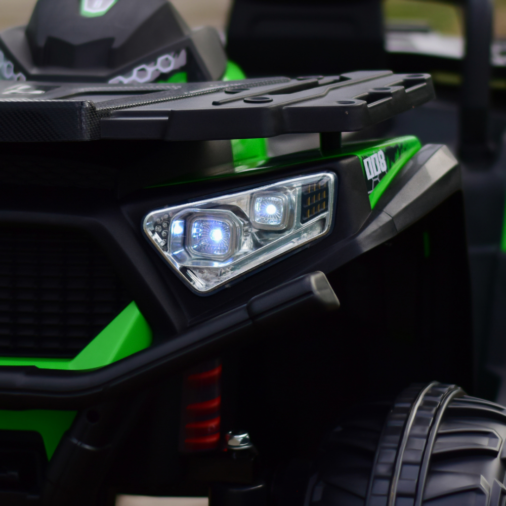 Ride-on electric ATV for kids SuperOffroad, 4x4, 140W 12V, RC, music player, green [16]