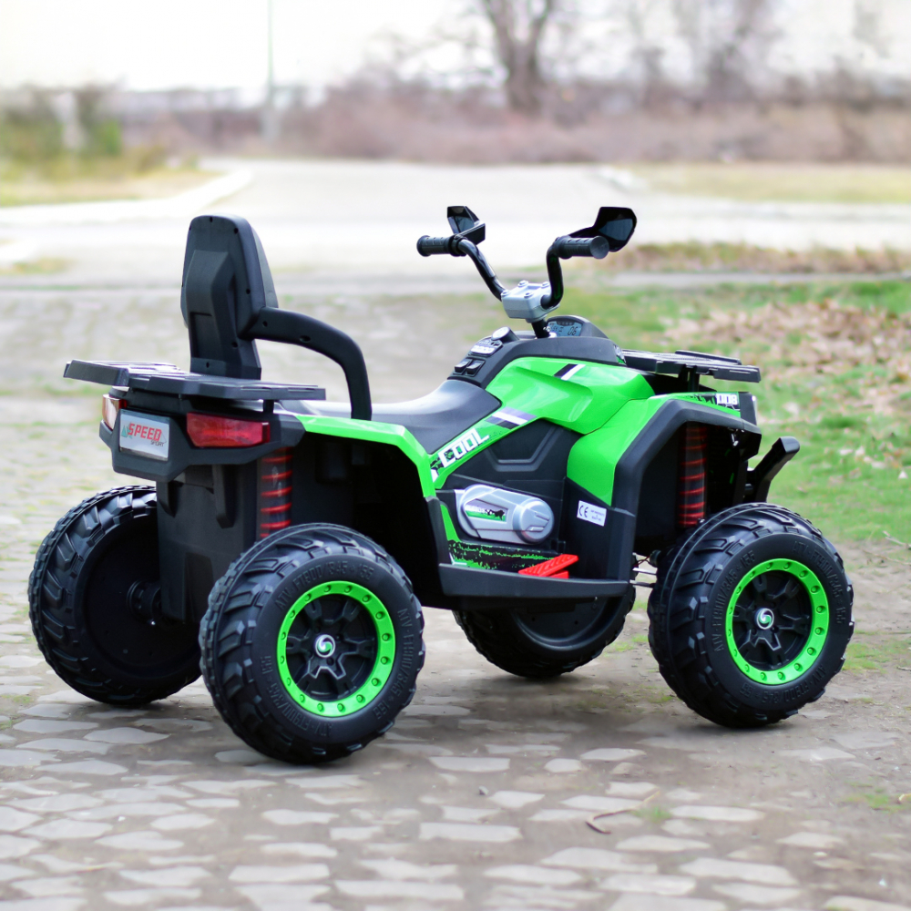 Ride-on electric ATV for kids SuperOffroad, 4x4, 140W 12V, RC, music player, green [7]