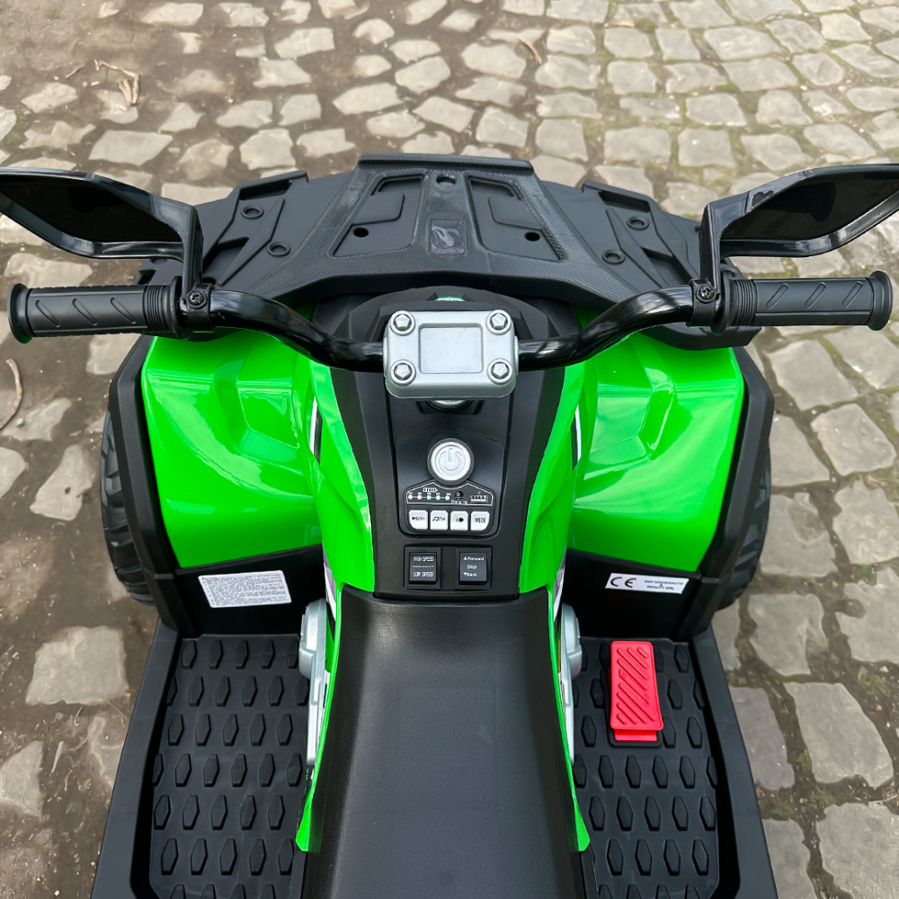 Ride-on electric ATV for kids SuperOffroad, 4x4, 140W 12V, RC, music player, green [17]