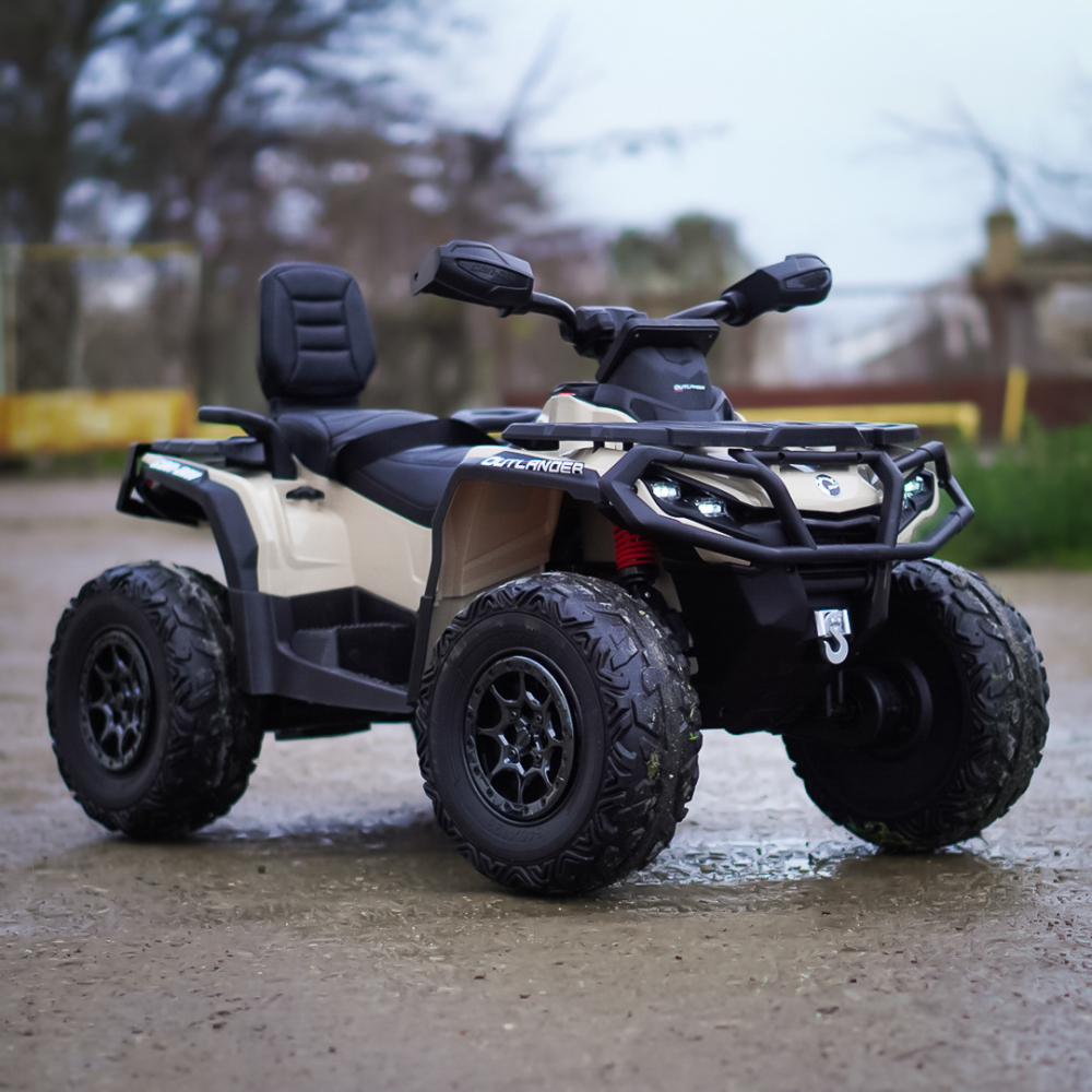ATV electric copii Can Am Outlender 800W 24V Bombardier, 2 locuri, culoare khaki [4]
