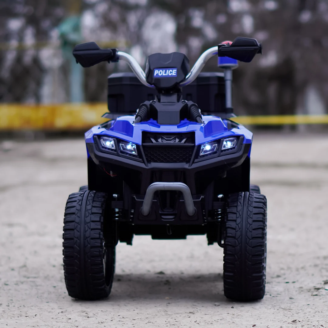 ATV electric copii Police, 80W, 12V 7Ah, echipare premium, albastru [8]
