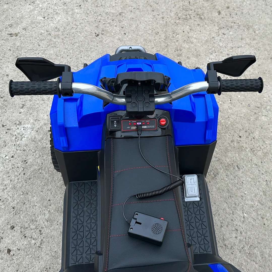 ATV electric copii Police, 80W, 12V 7Ah, echipare premium, albastru [11]