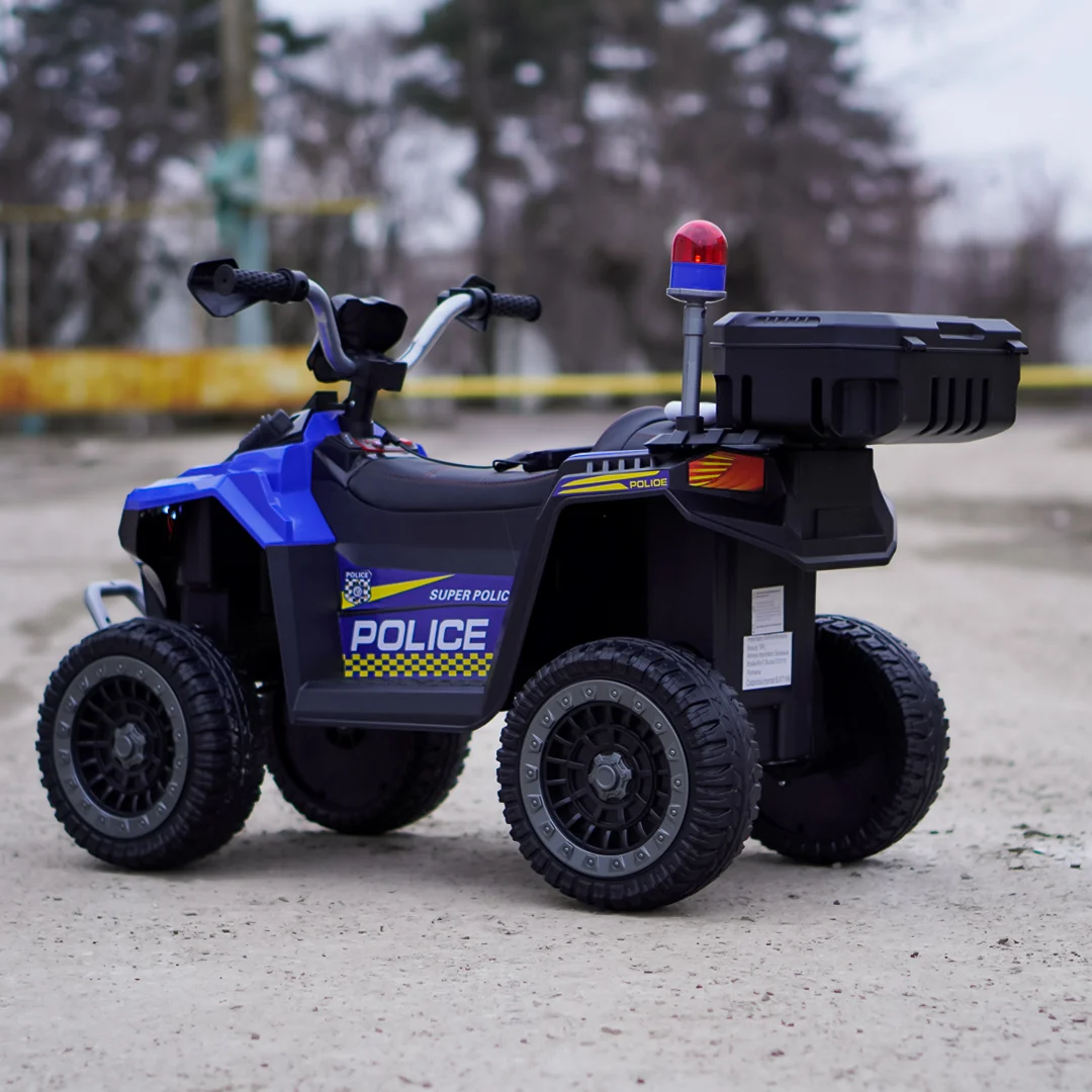 ATV electric copii Police, 80W, 12V 7Ah, echipare premium, albastru [7]