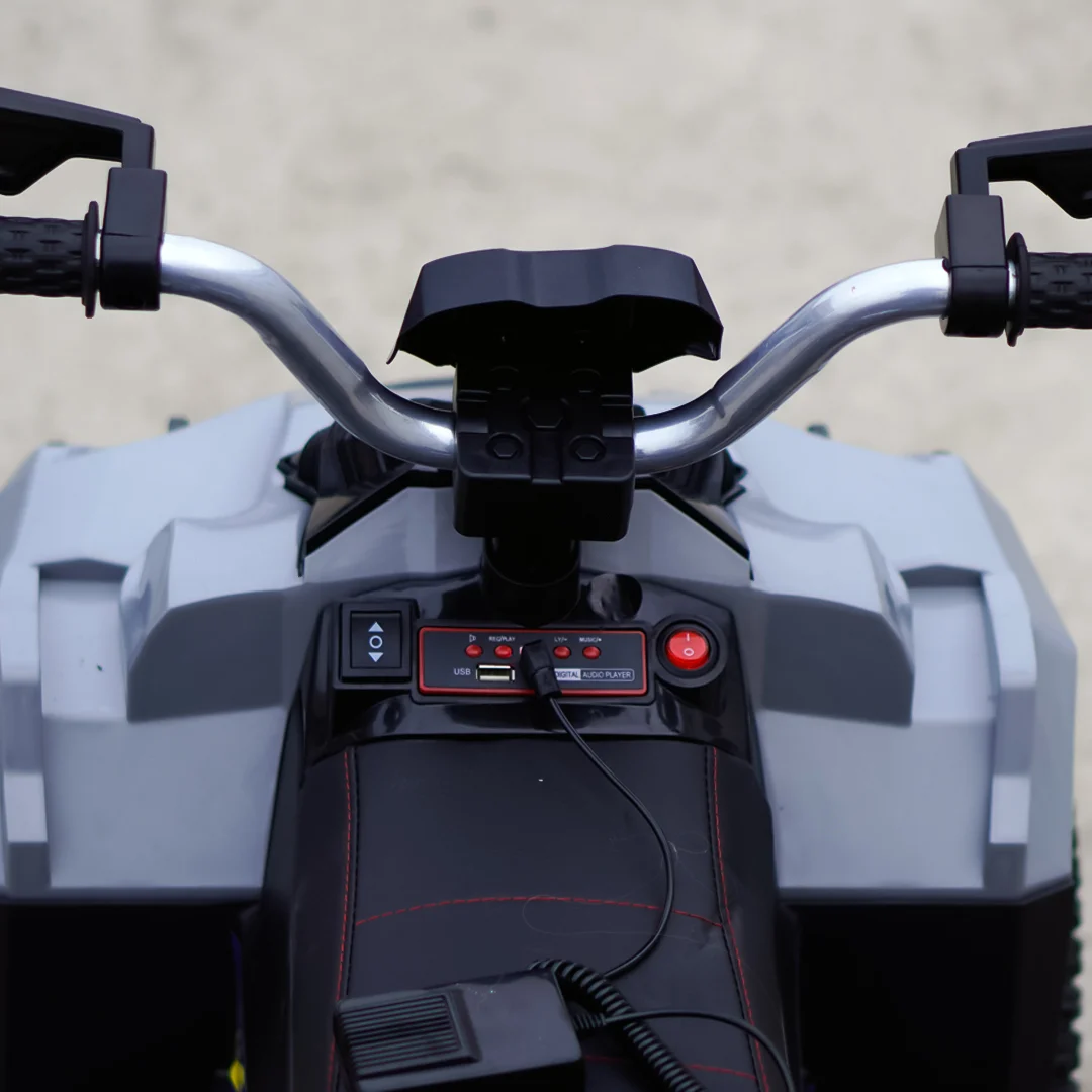 ATV electric copii Police, 80W, 12V 7Ah, echipare premium, gri [6]