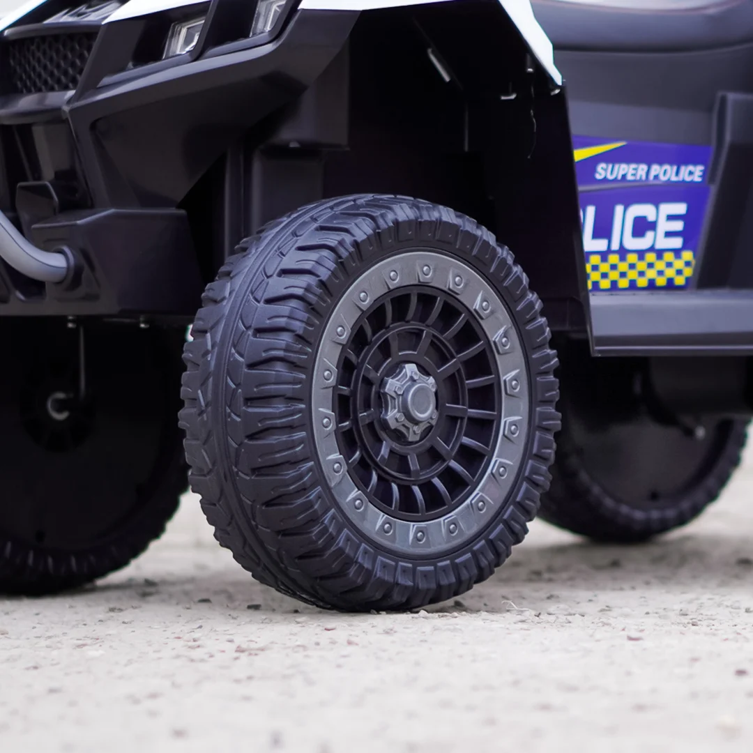 ATV electric copii Police, 80W, 12V 7Ah, echipare premium, alb [13]