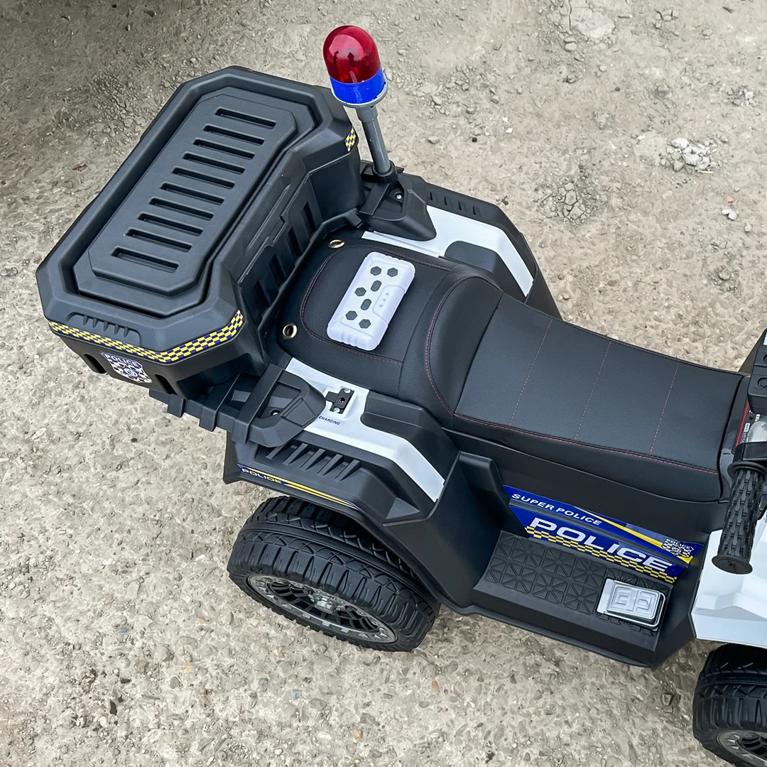 ATV electric copii Police, 80W, 12V 7Ah, echipare premium, alb [4]
