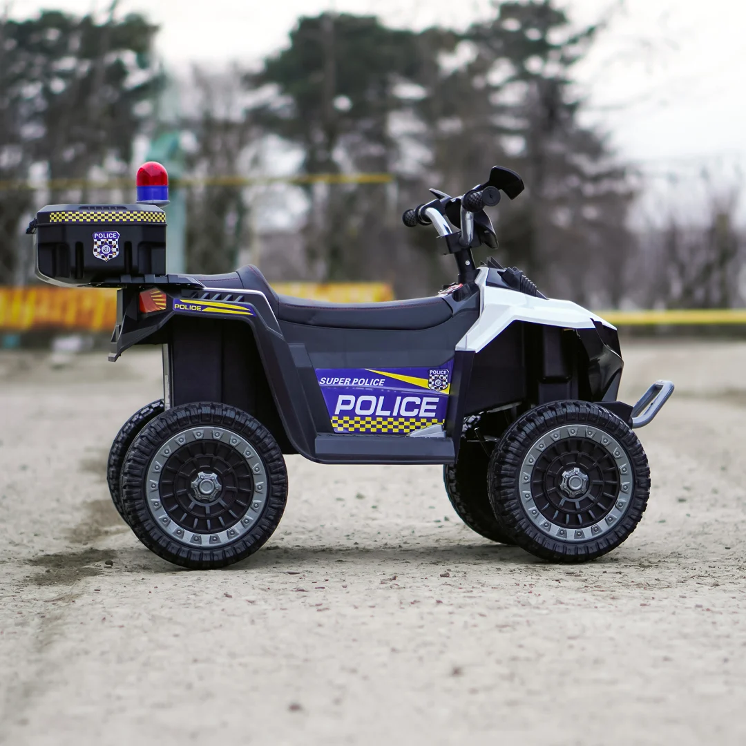 ATV electric copii Police, 80W, 12V 7Ah, echipare premium, alb [2]