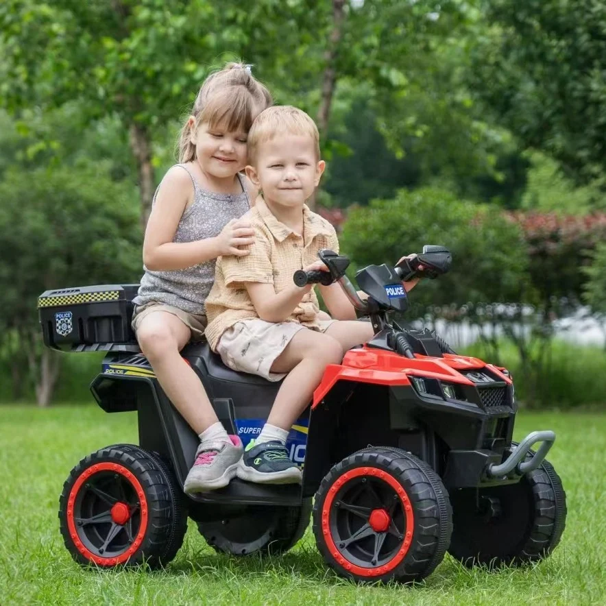 ATV electric copii Police, 80W, 12V 7Ah, echipare premium, rosu [11]