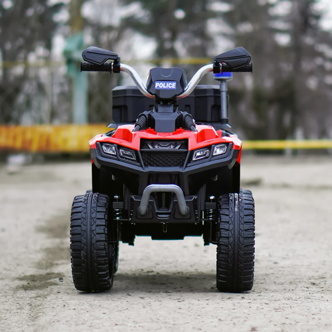 ATV electric copii Police, 80W, 12V 7Ah, echipare premium, rosu [3]