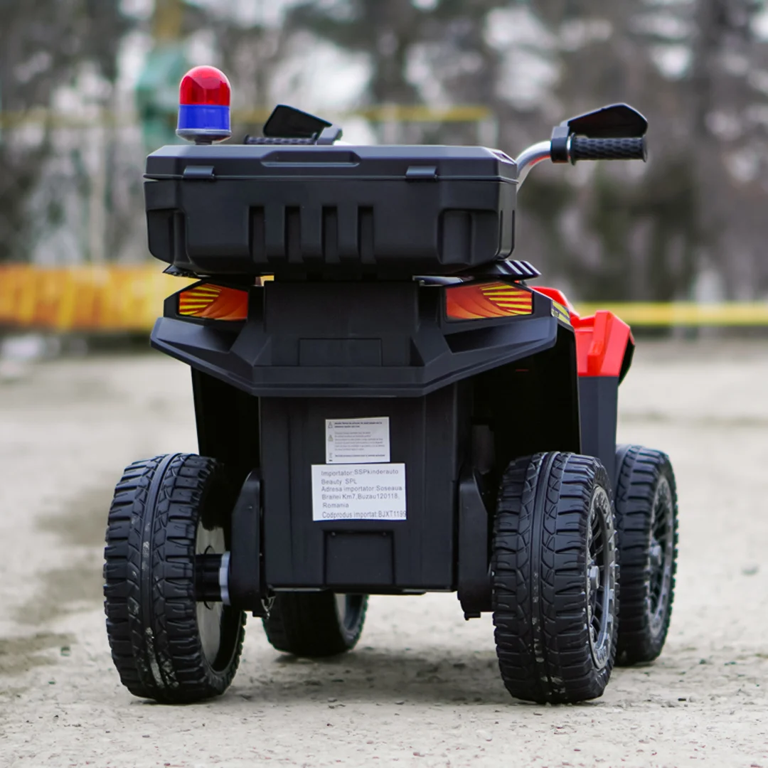 ATV electric copii Police, 80W, 12V 7Ah, echipare premium, rosu [10]