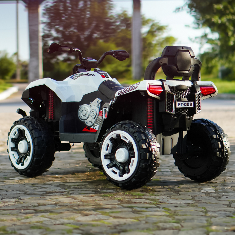 Electric ride-on ATV for children BJFT009, for 2 children, 4x4, 180W, 12V 12Ah, bluetooth, RC, white [9]