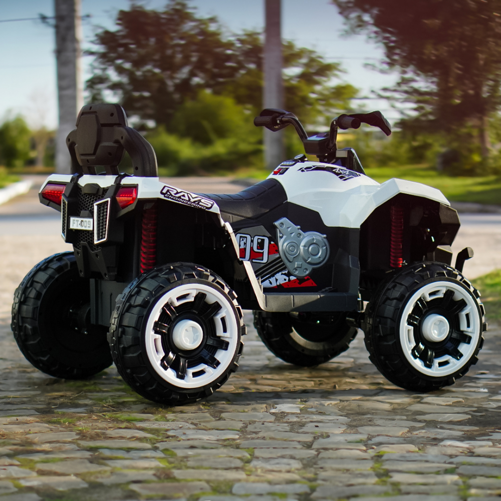 Electric ride-on ATV for children BJFT009, for 2 children, 4x4, 180W, 12V 12Ah, bluetooth, RC, white [6]