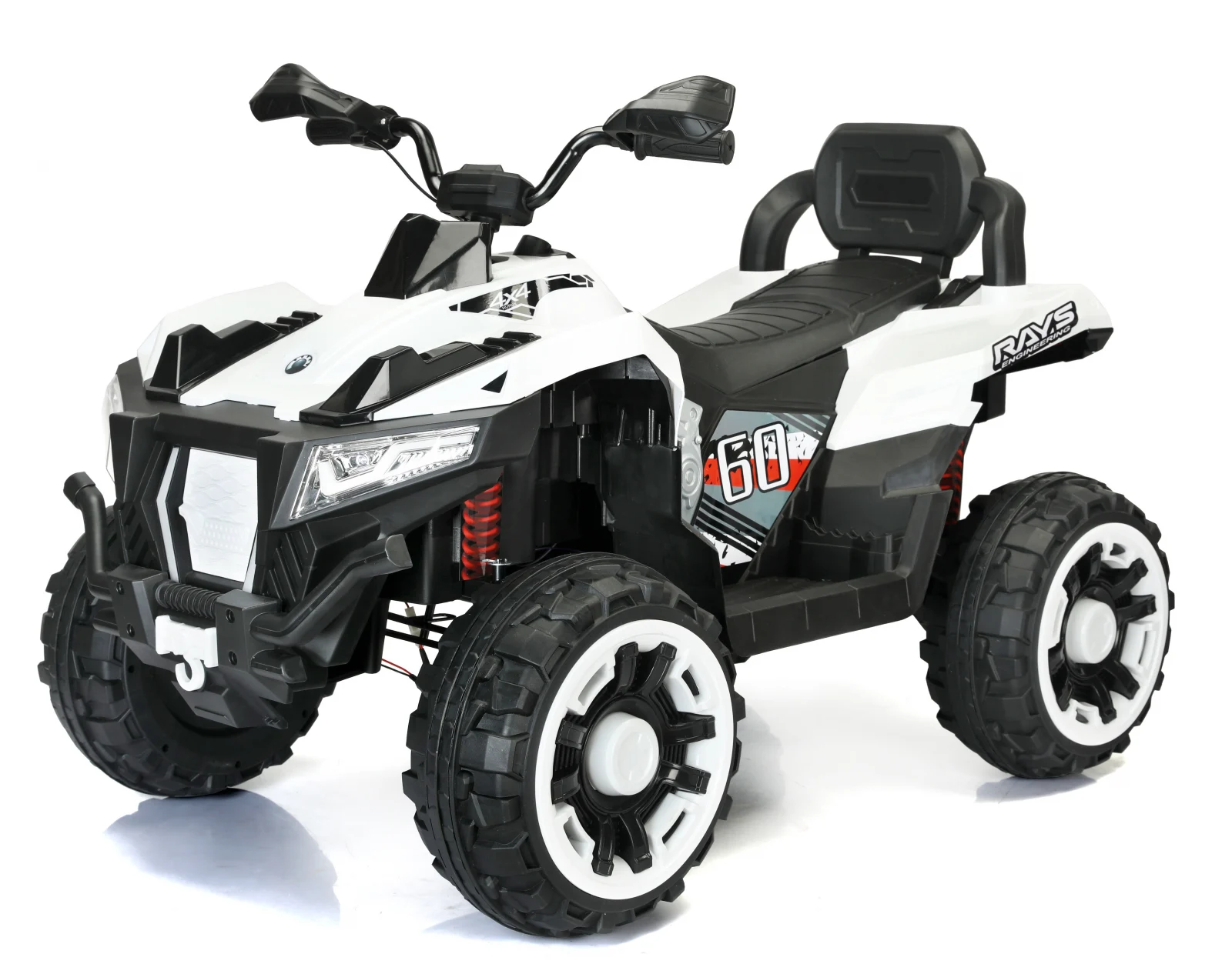 Electric ride-on ATV for children BJFT009, for 2 children, 4x4, 180W, 12V 12Ah, bluetooth, RC, white [1]