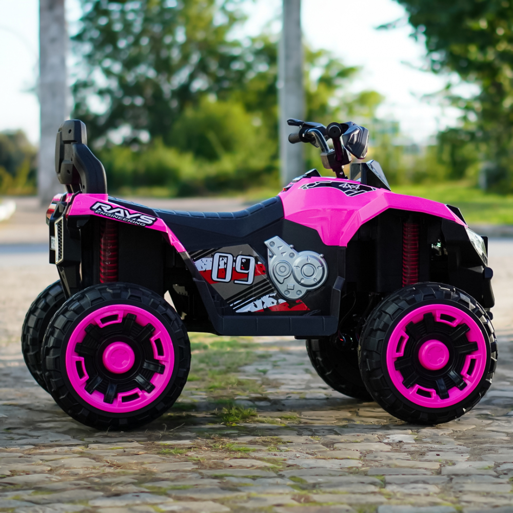 Electric ride-on ATV for children BJFT009, for 2 children, 4x4, 180W, 12V 12Ah, bluetooth, RC, pink [10]