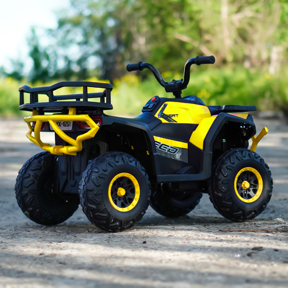 ATV electric pentru copii 2 - 5 ani, Solley MiniDesert, 70W 12V, bluetooth, galben [6]