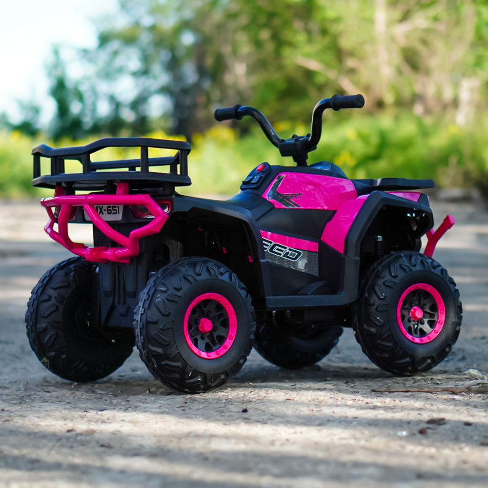 ATV electric pentru copii 2 - 5 ani, Solley MiniDesert, 70W 12V, bluetooth, roz [8]