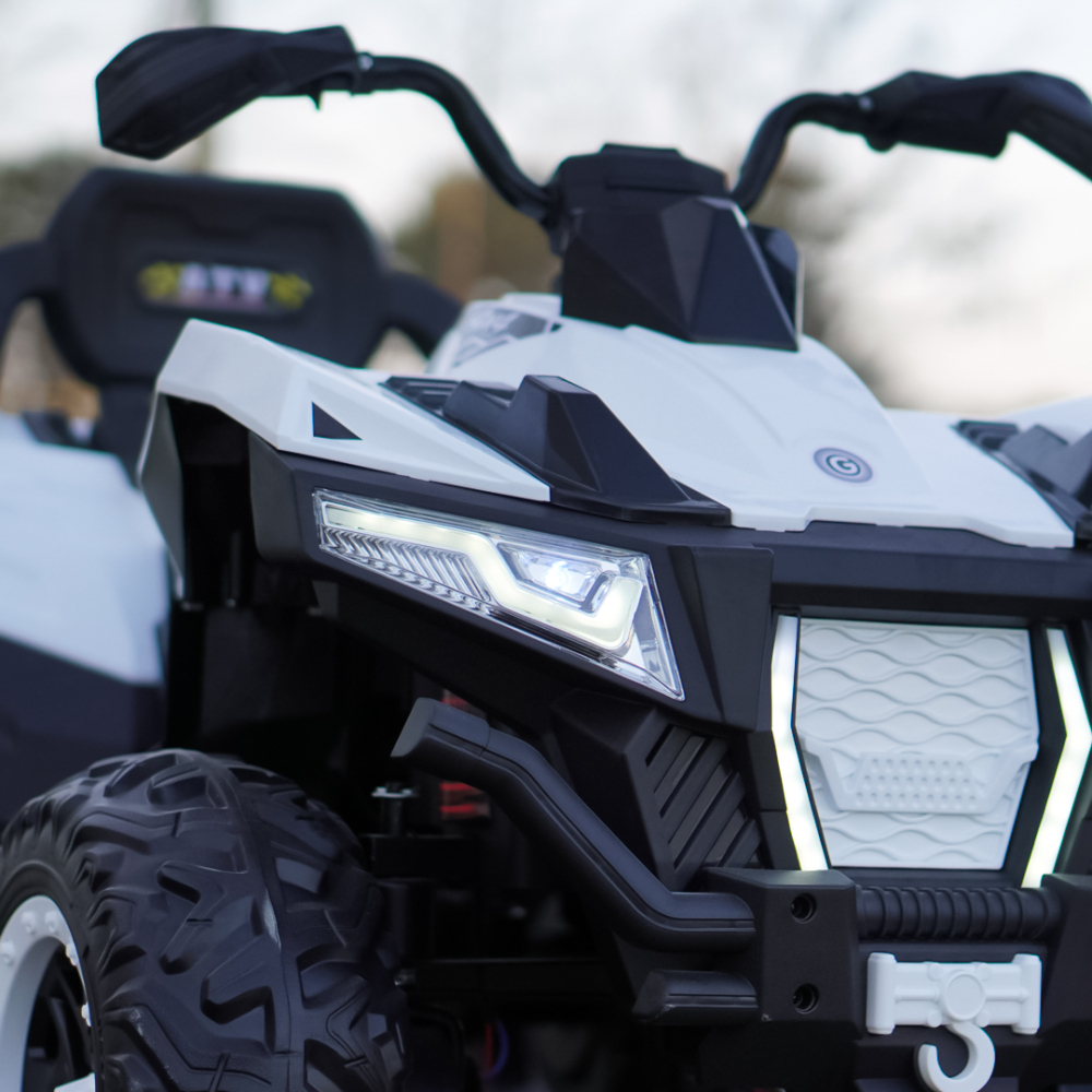 Electric ride-on ATV for children, SuperOffroad V2, for 2 children, 4x4, 180W, 12V, 12Ah, premium, white [11]