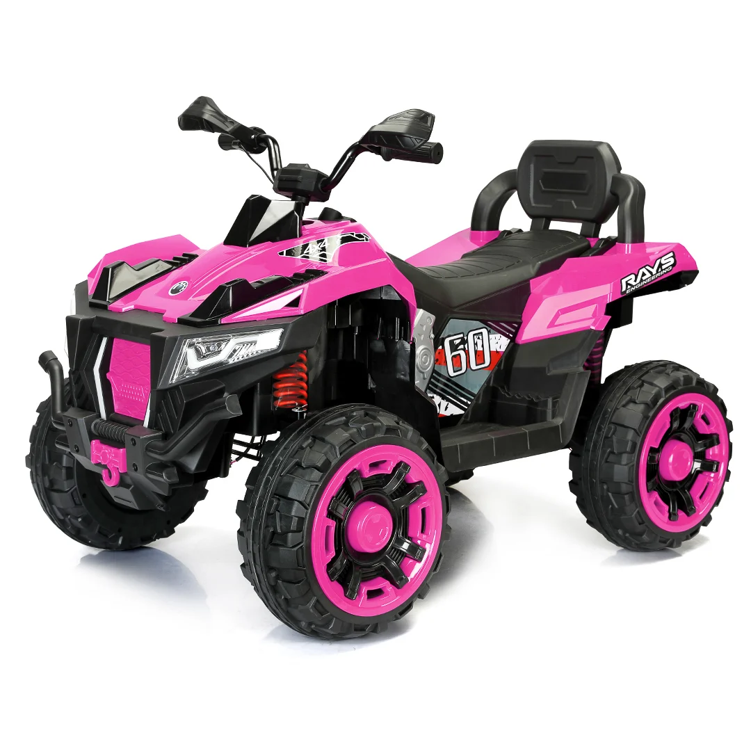 ATV electric pentru copii, 2 locuri, SuperOffroad V2, 4x4, 180W, 12V, 12Ah, premium, roz [1]