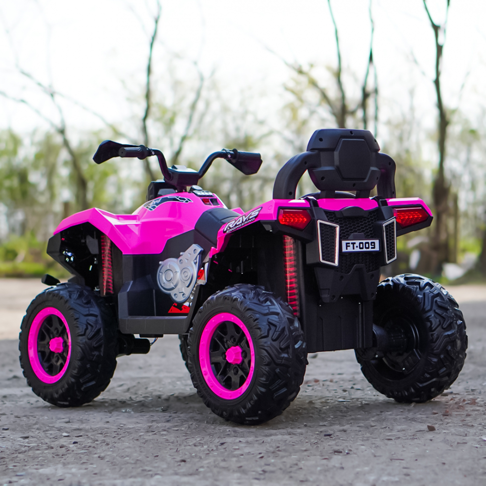 ATV electric pentru copii, 2 locuri, SuperOffroad V2, 4x4, 180W, 12V, 12Ah, premium, roz [9]