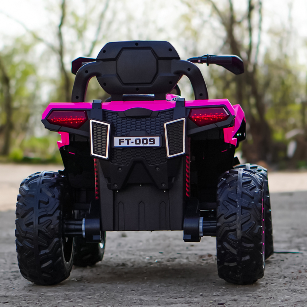 ATV electric pentru copii, 2 locuri, SuperOffroad V2, 4x4, 180W, 12V, 12Ah, premium, roz [8]