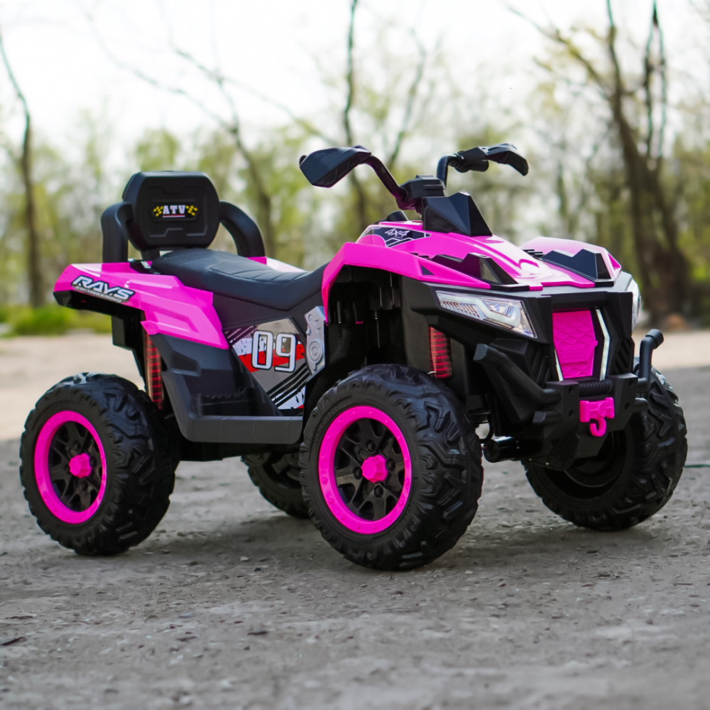 ATV electric pentru copii, 2 locuri, SuperOffroad V2, 4x4, 180W, 12V, 12Ah, premium, roz [5]