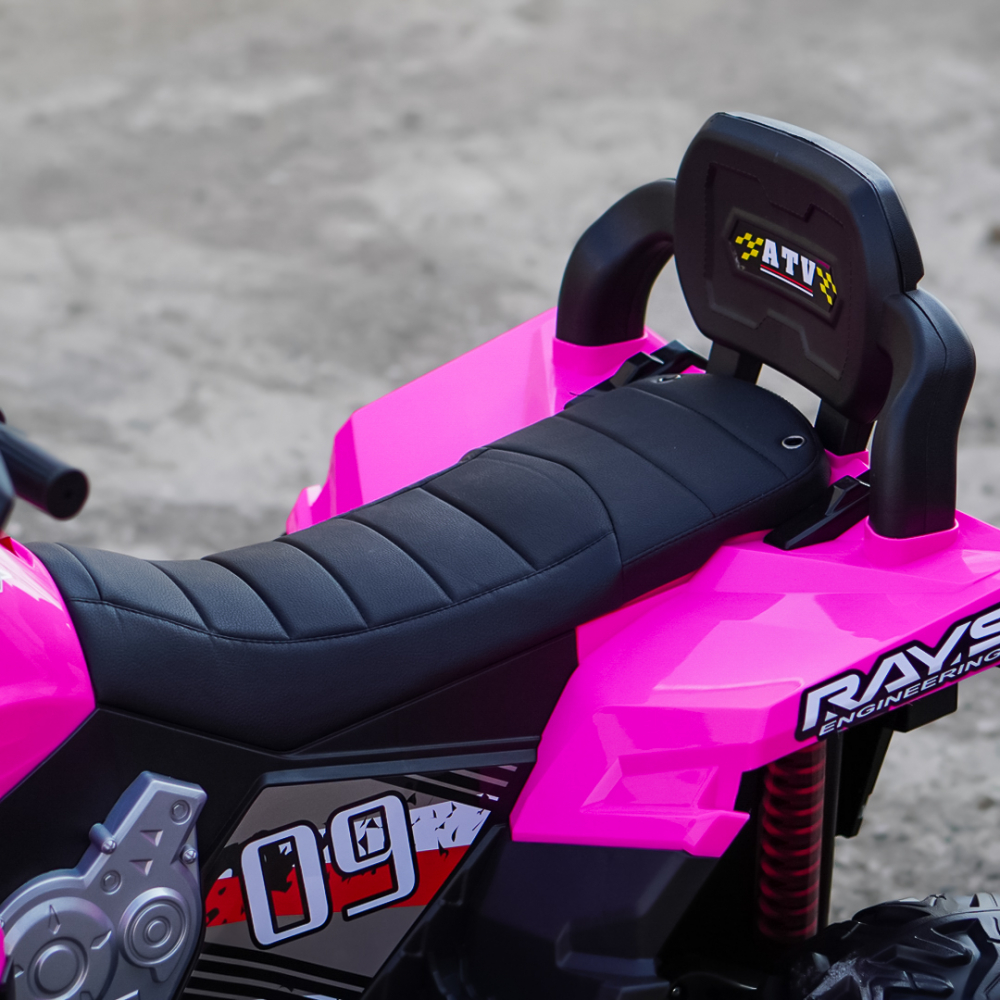 ATV electric pentru copii, 2 locuri, SuperOffroad V2, 4x4, 180W, 12V, 12Ah, premium, roz [15]