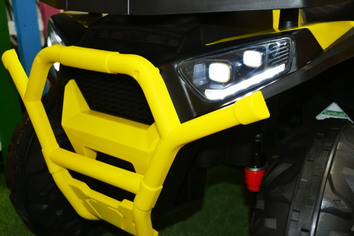 Electric Ride-On ATV for children Kinderauto BJ607, 12V, 90W, leather seat, yellow [4]