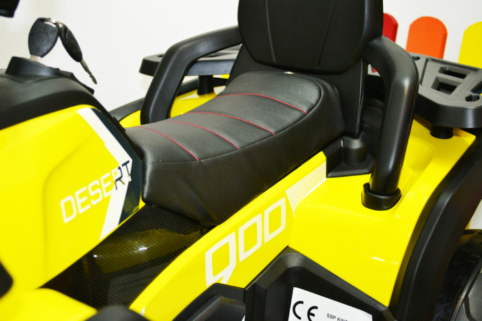 Electric Ride-On ATV for children Kinderauto BJ607, 12V, 90W, leather seat, yellow [5]