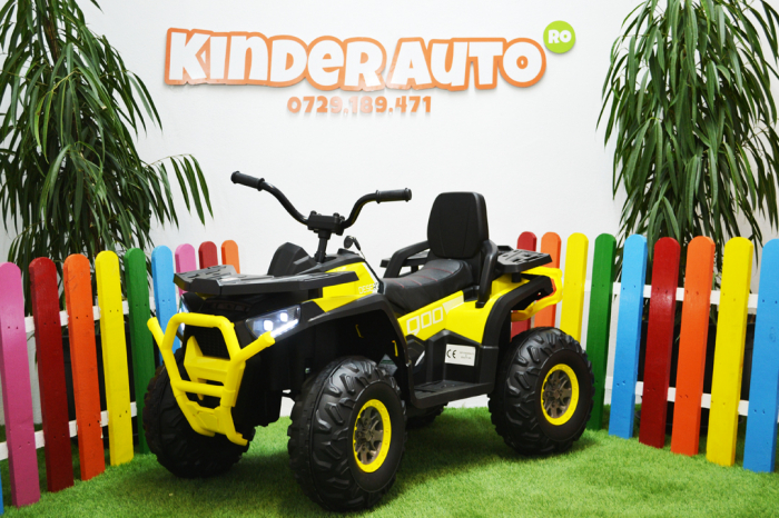 Electric Ride-On ATV for children Kinderauto BJ607, 12V, 90W, leather seat, yellow [3]